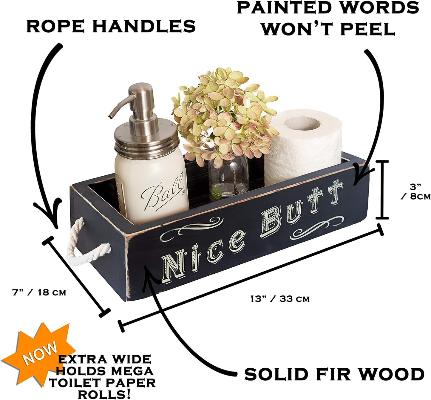 Refined Rustic Bathroom Caddy – Decorative & Functional Storage