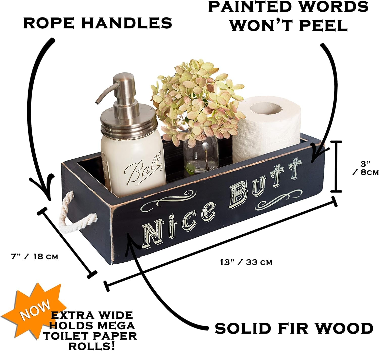 Refined Rustic Bathroom Caddy – Decorative & Functional Storage