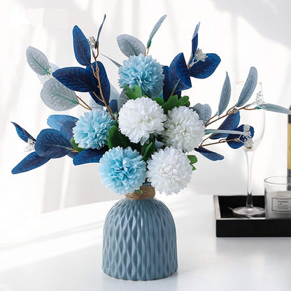 Artificial Hydrangea Flower Arrangements in Vase for Home, Garden, Party, and Wedding Centerpieces