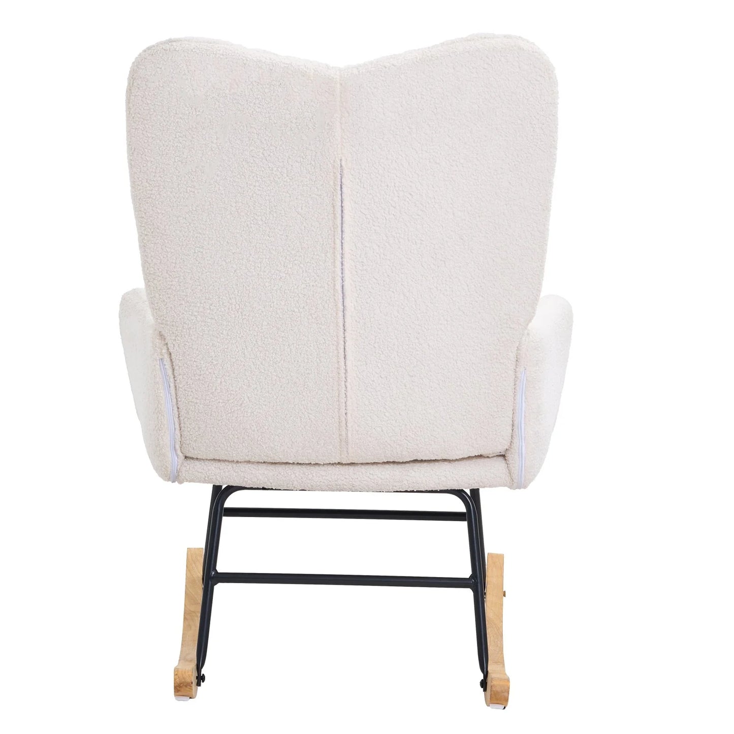 VEVOR Nursery Rocking Chair – Plush Upholstered Glider in Ivory White