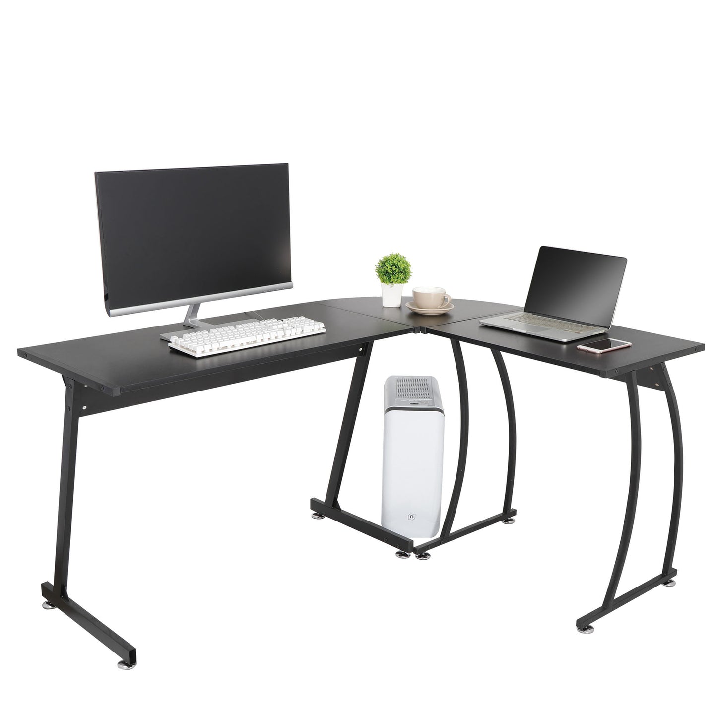 58" Computer Gaming Laptop Table L Shaped Desk Workstation Home Office Desk
