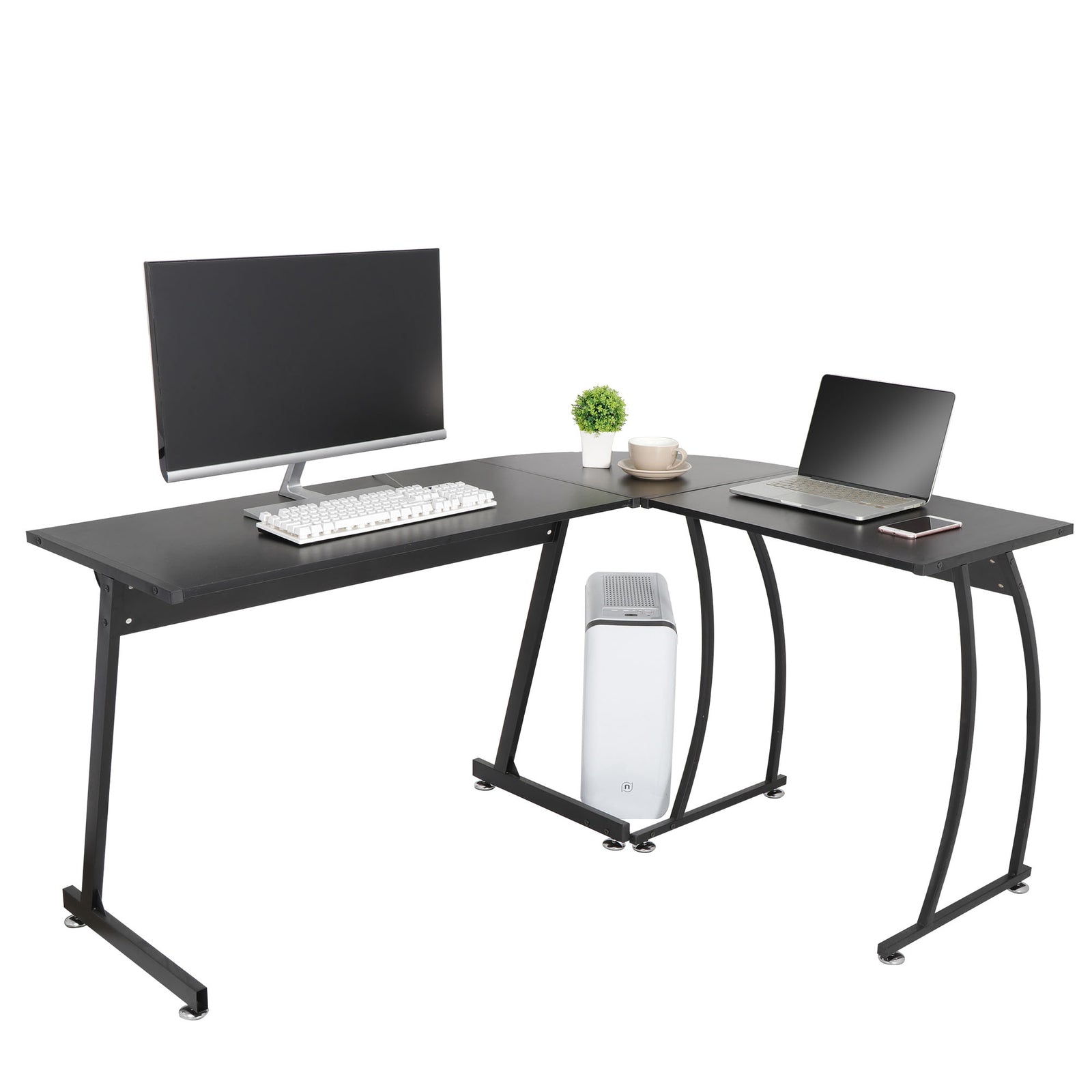 58" Computer Gaming Laptop Table L Shaped Desk Workstation Home Office Desk