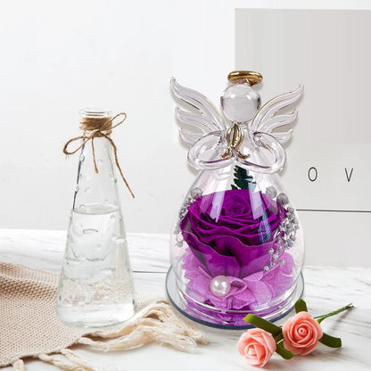 Preserved Rose in Glass Dome - Ideal Gift for Mother's Day, Romantic Occasions, and Home Decor Elegance
