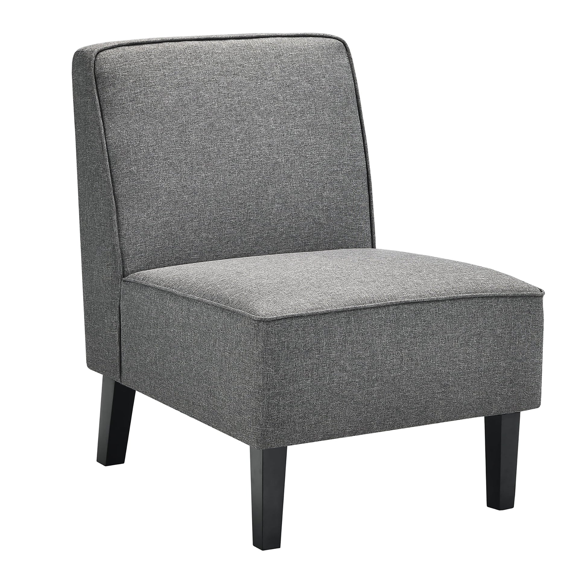 Cozy Armless Accent Chair – Gray Upholstery