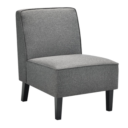 Cozy Armless Accent Chair – Gray Upholstery