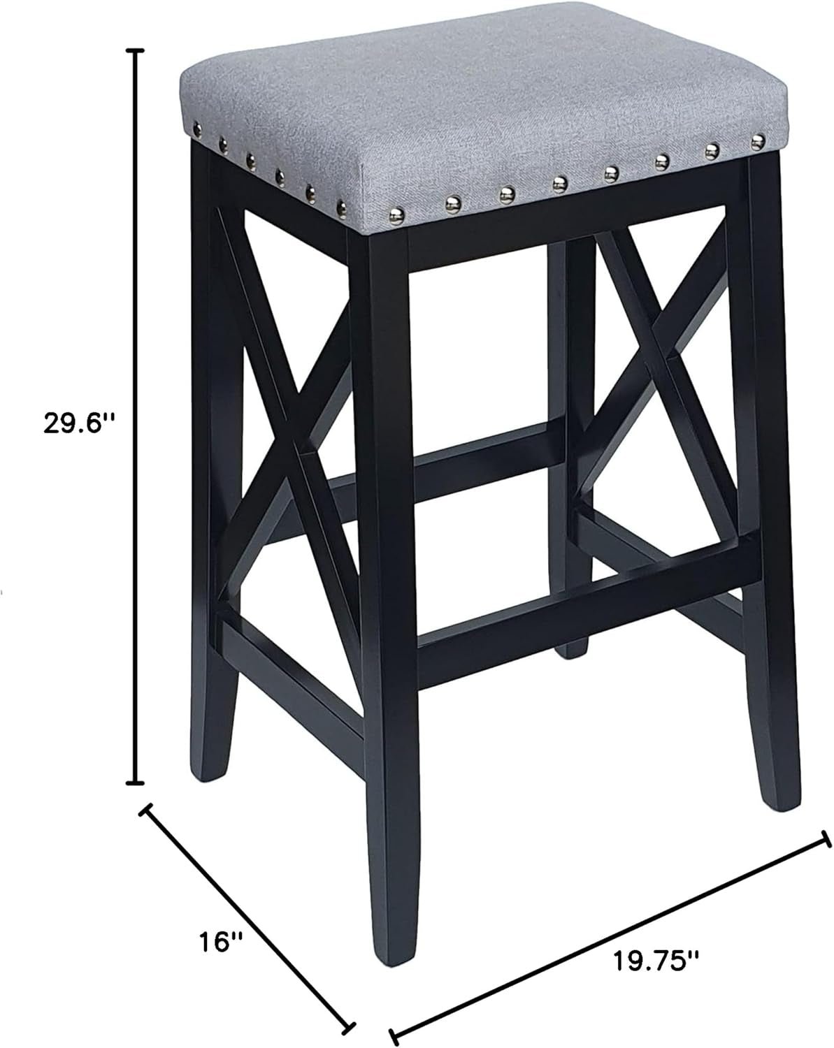 Blair Contemporary Farmhouse Upholstered Fabric Barstools - Set of 2