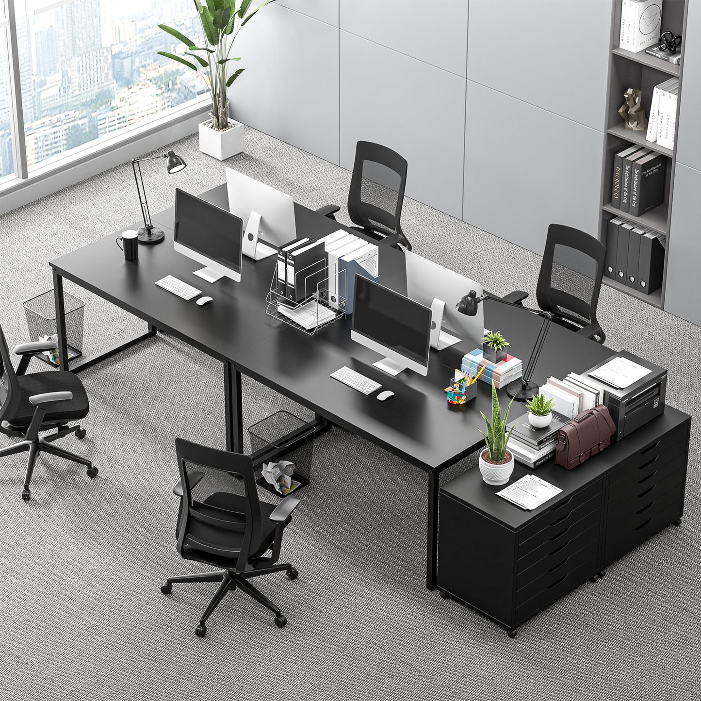 47" Computer Writing Desk Modern Study Office PC Laptop Desk Corner Table Black