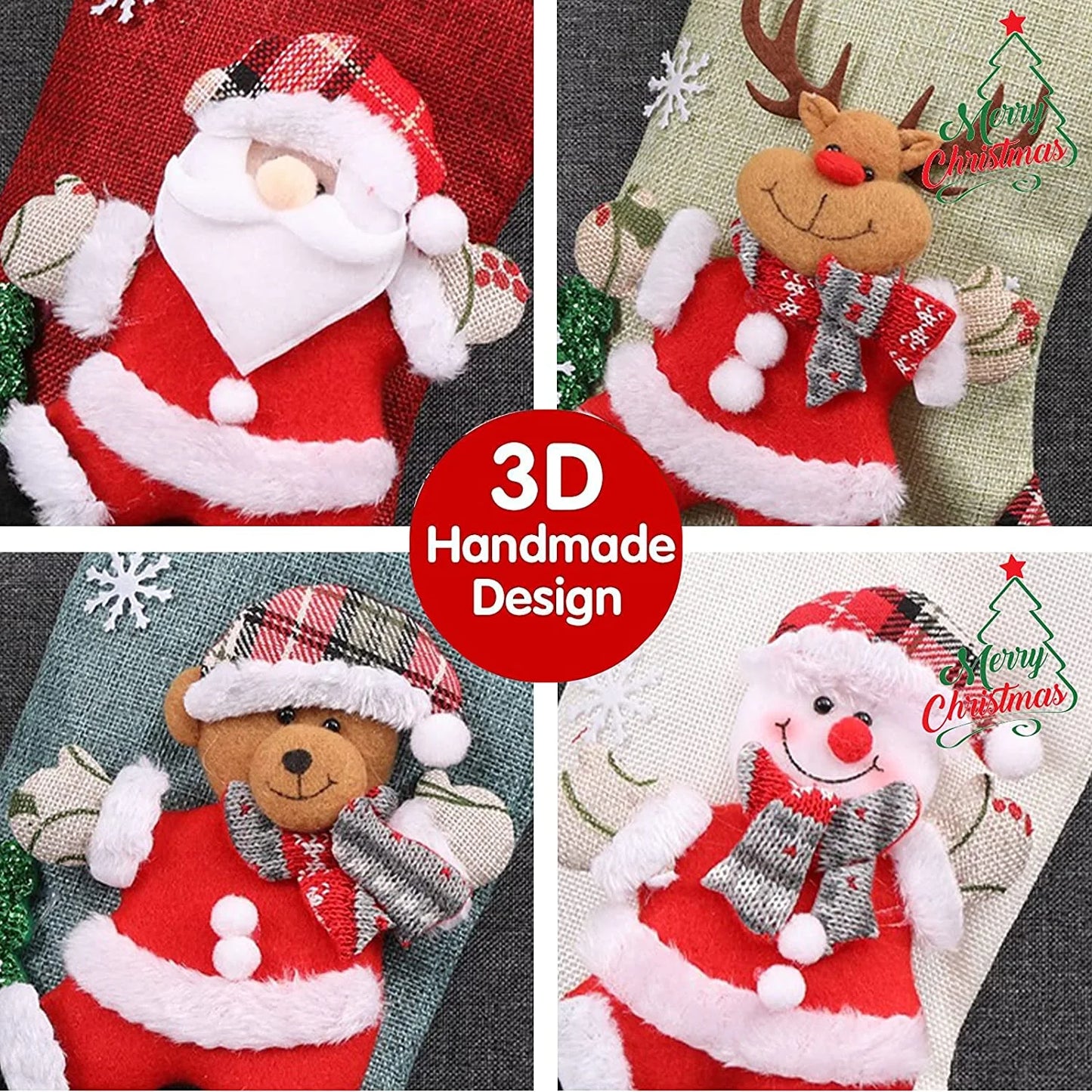 Set of 4 Large 18" Christmas Stockings 