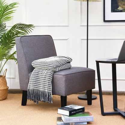 Cozy Armless Accent Chair – Gray Upholstery