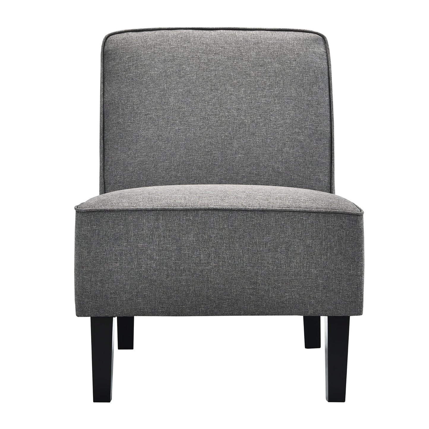 Cozy Armless Accent Chair – Gray Upholstery