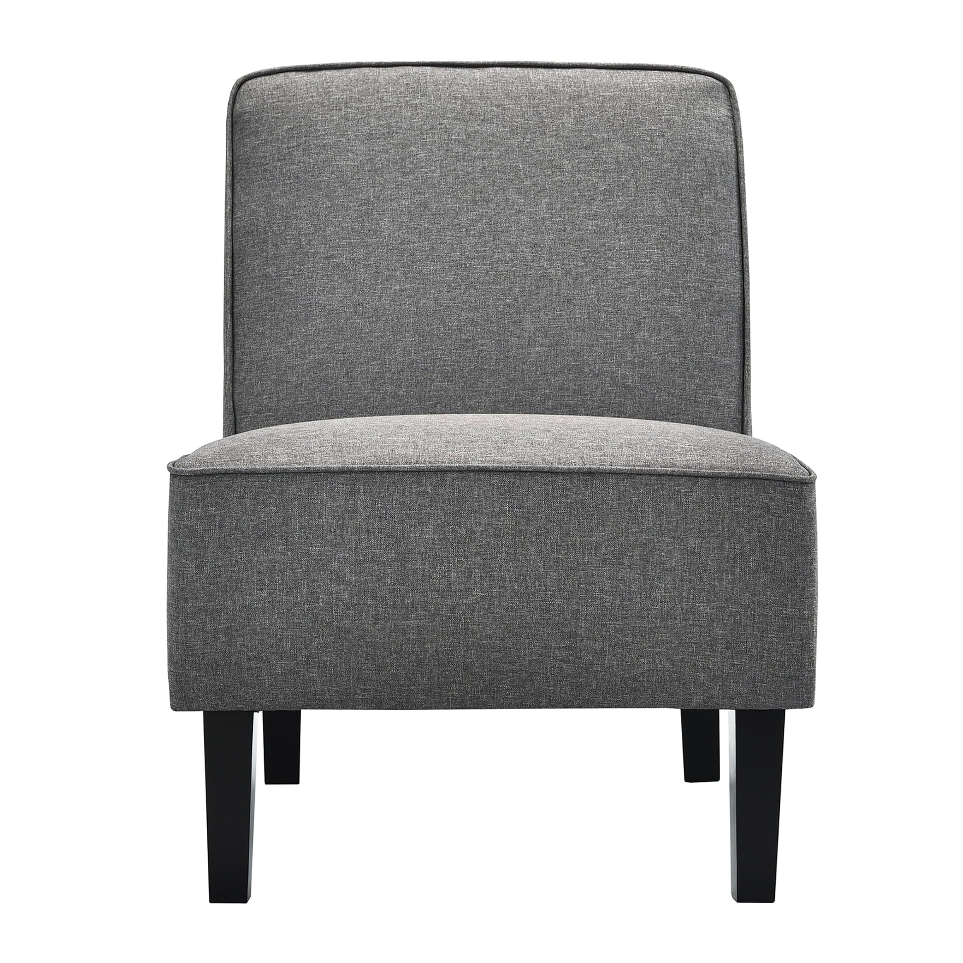 Cozy Armless Accent Chair – Gray Upholstery