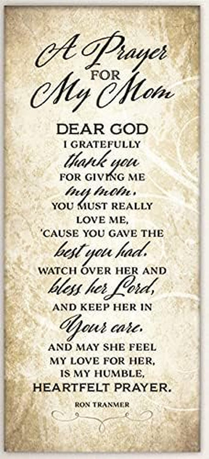 Heartfelt Prayer for Mother - Elegant Wooden Wall Plaque | 8"x16" Inspirational Christian Decor | Handcrafted in the USA | Ideal Gift for Mother's Day and Special Occasions
