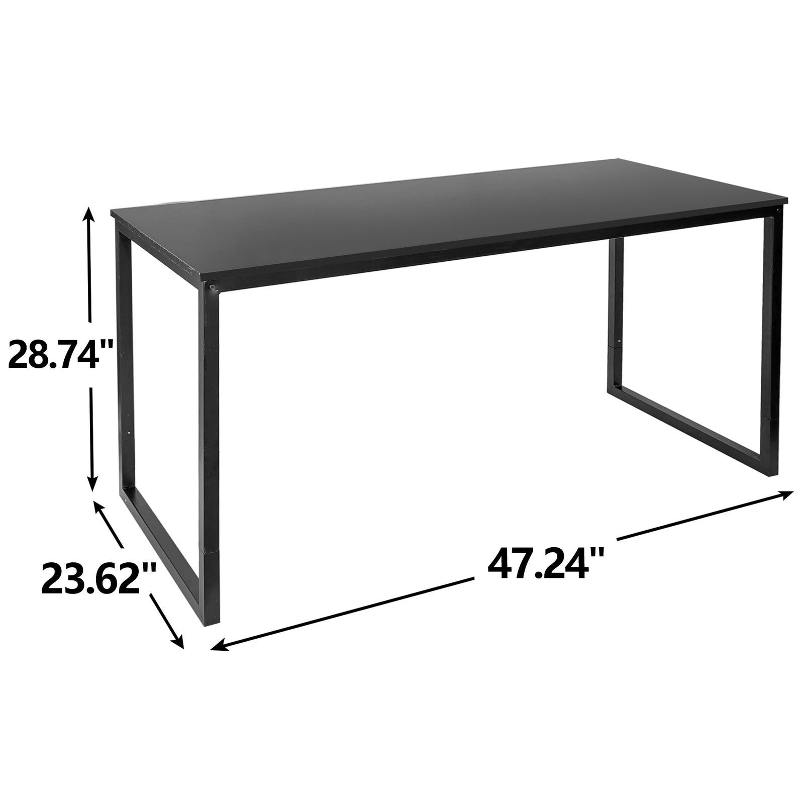 47" Computer Writing Desk Modern Study Office PC Laptop Desk Corner Table Black