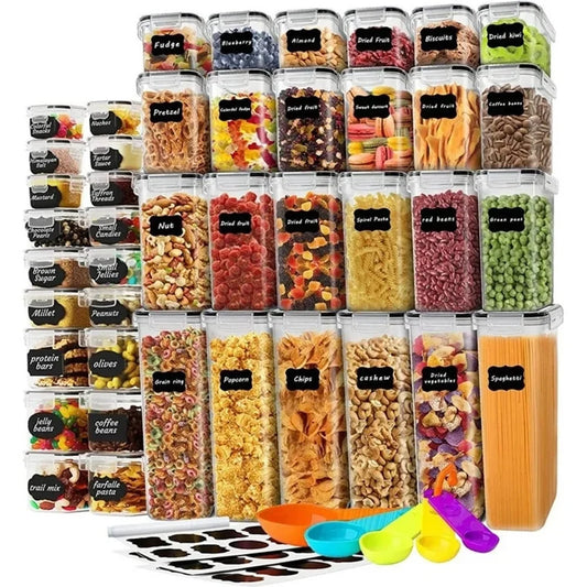 42 Pcs Airtight Food Storage Containers Set with Lids, for Kitchen & Pantry BPA Free Clear