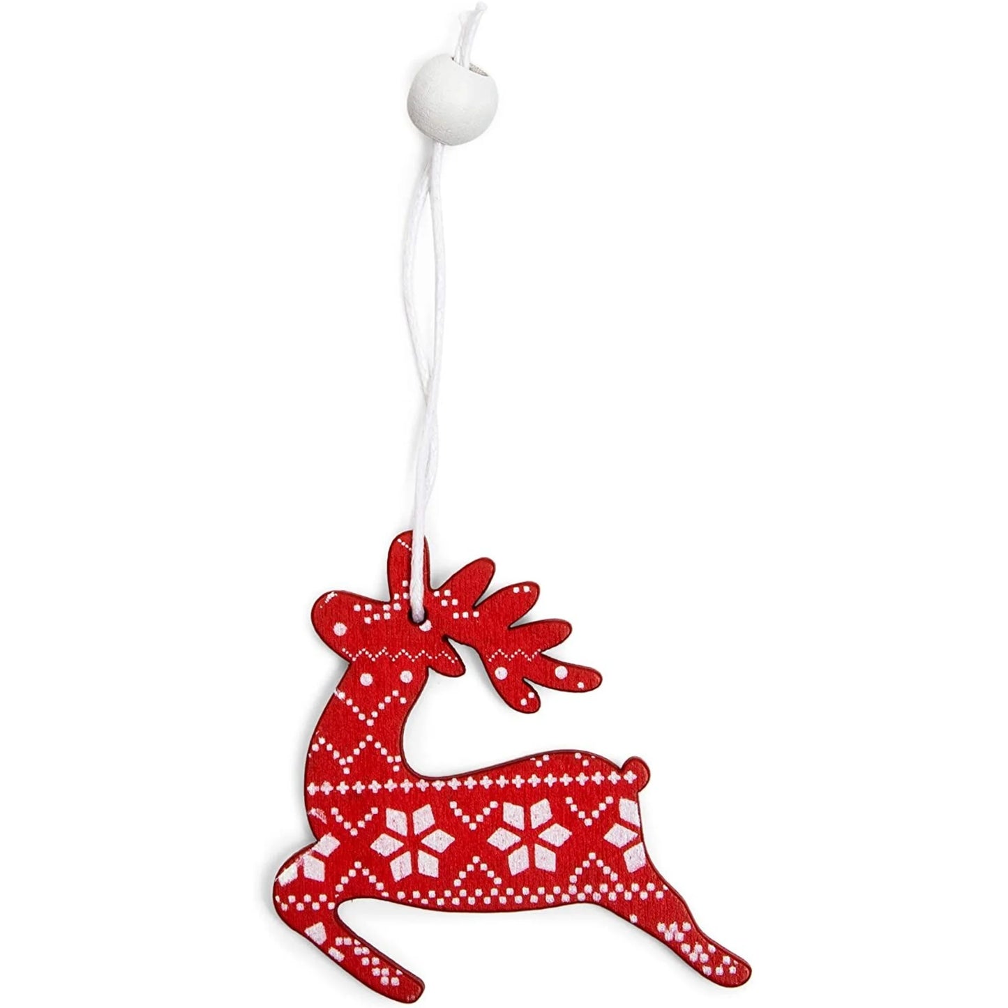 24-Piece Set of 2-Inch Nordic Snowflake Wooden Ornaments for Christmas Tree and Holiday Wall Decor