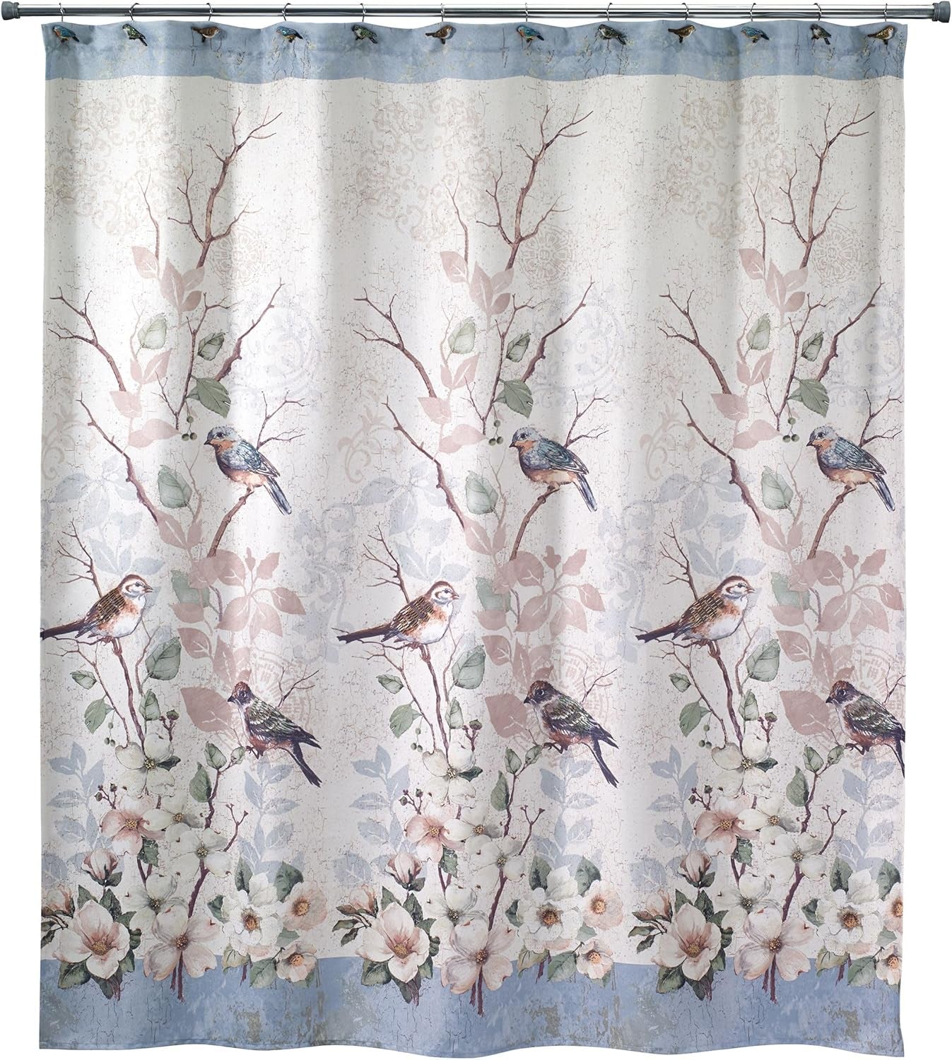 Nature-Inspired Shower Curtain – Love Nest Collection (72")