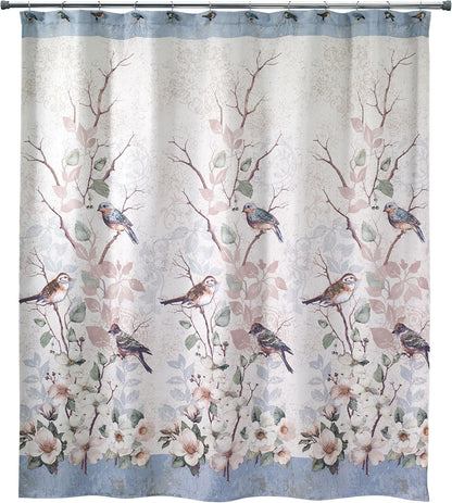 Nature-Inspired Shower Curtain – Love Nest Collection (72")